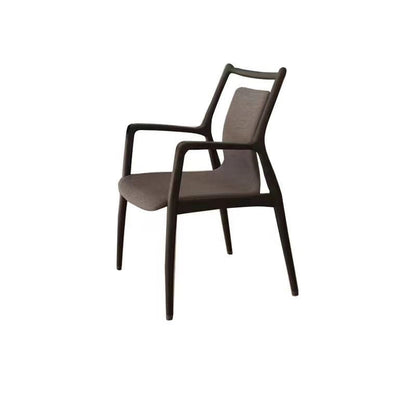 Contemporary Nordic Ink Painting Fabric Ash Dining Chair Backrest Armrest For Dining Room