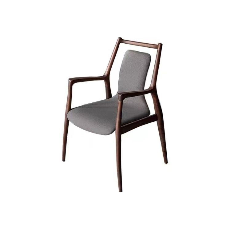 Contemporary Nordic Ink Painting Fabric Ash Dining Chair Backrest Armrest For Dining Room