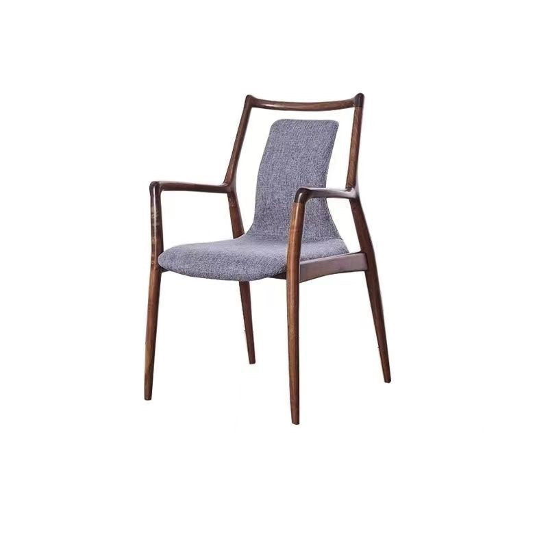 Contemporary Nordic Ink Painting Fabric Ash Dining Chair Backrest Armrest For Dining Room