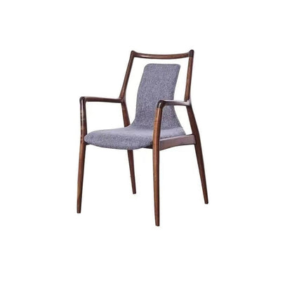 Contemporary Nordic Ink Painting Fabric Ash Dining Chair Backrest Armrest For Dining Room
