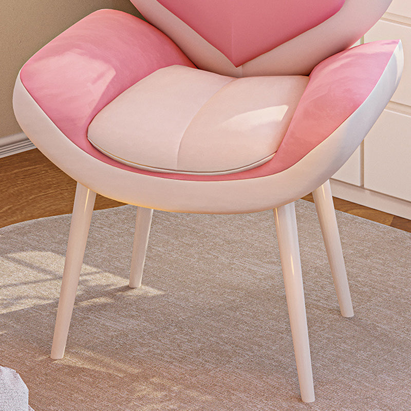 Contemporary Nordic Love Heart Flannelette Pine Iron Vanity Stool Backrest Armrest For Bedroom