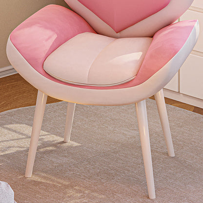 Contemporary Nordic Love Heart Flannelette Pine Iron Vanity Stool Backrest Armrest For Bedroom
