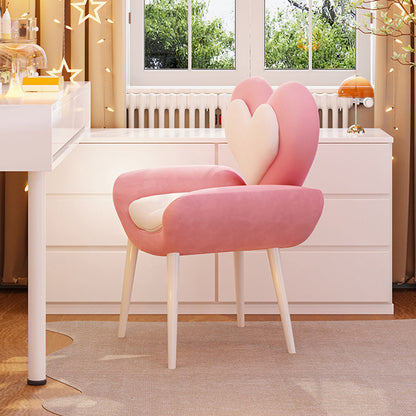 Contemporary Nordic Love Heart Flannelette Pine Iron Vanity Stool Backrest Armrest For Bedroom