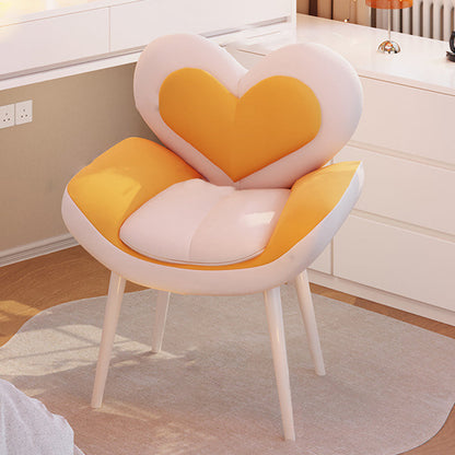 Contemporary Nordic Love Heart Flannelette Pine Iron Vanity Stool Backrest Armrest For Bedroom