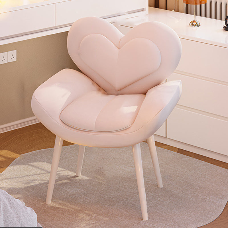 Contemporary Nordic Love Heart Flannelette Pine Iron Vanity Stool Backrest Armrest For Bedroom
