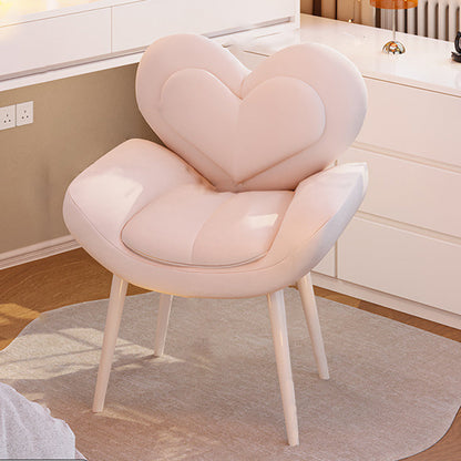 Contemporary Nordic Love Heart Flannelette Pine Iron Vanity Stool Backrest Armrest For Bedroom