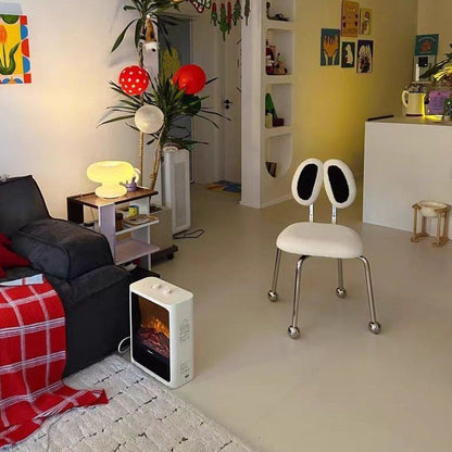 Contemporary Creative Crab Shape Lambswool Stainless Steel Vanity Stool Backrest Armless For Bedroom