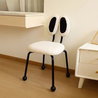 Contemporary Creative Crab Shape Lambswool Stainless Steel Vanity Stool Backrest Armless For Bedroom