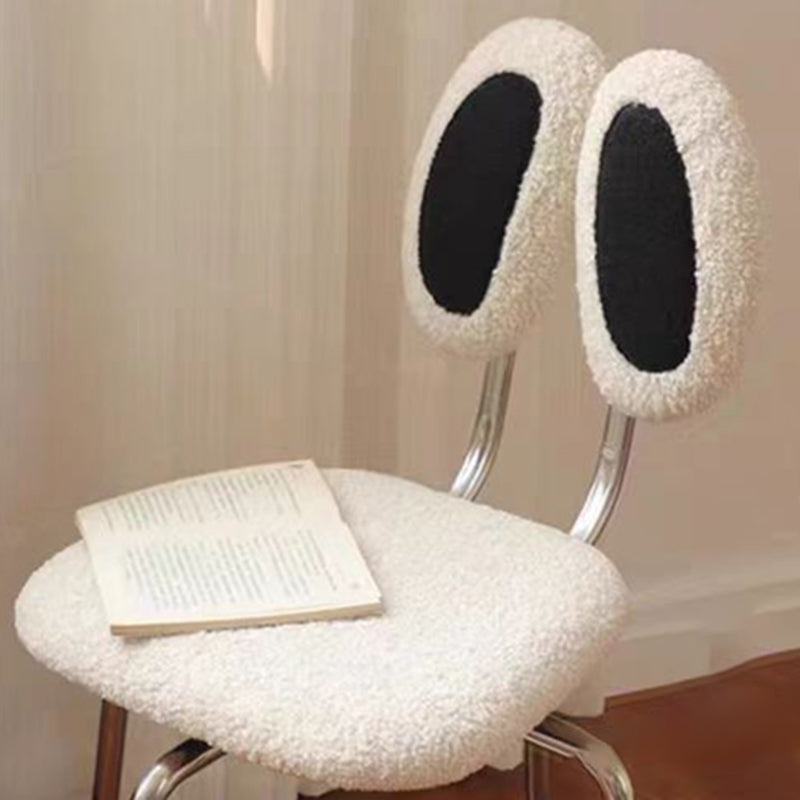 Contemporary Creative Crab Shape Lambswool Stainless Steel Vanity Stool Backrest Armless For Bedroom