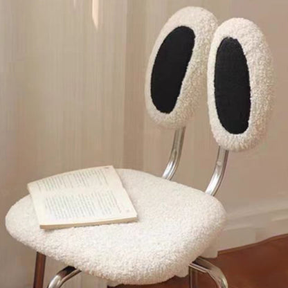 Contemporary Creative Crab Shape Lambswool Stainless Steel Vanity Stool Backrest Armless For Bedroom