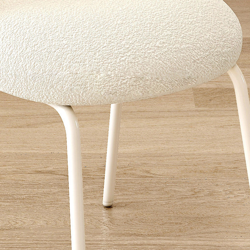 Contemporary Nordic Bear Paw Swivel Lambswool Carbon Steel Vanity Stool Backrest Armless For Bedroom