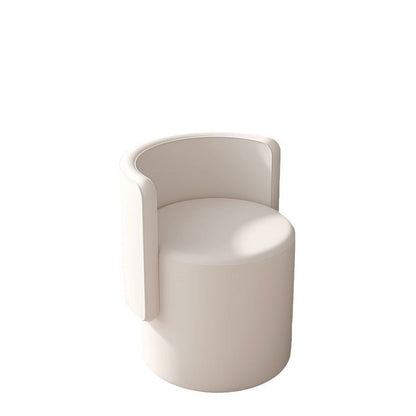 Contemporary Nordic Cylinder Swivel Solid Wood Microfiber Leather Vanity Stool Backrest Armless For Bedroom