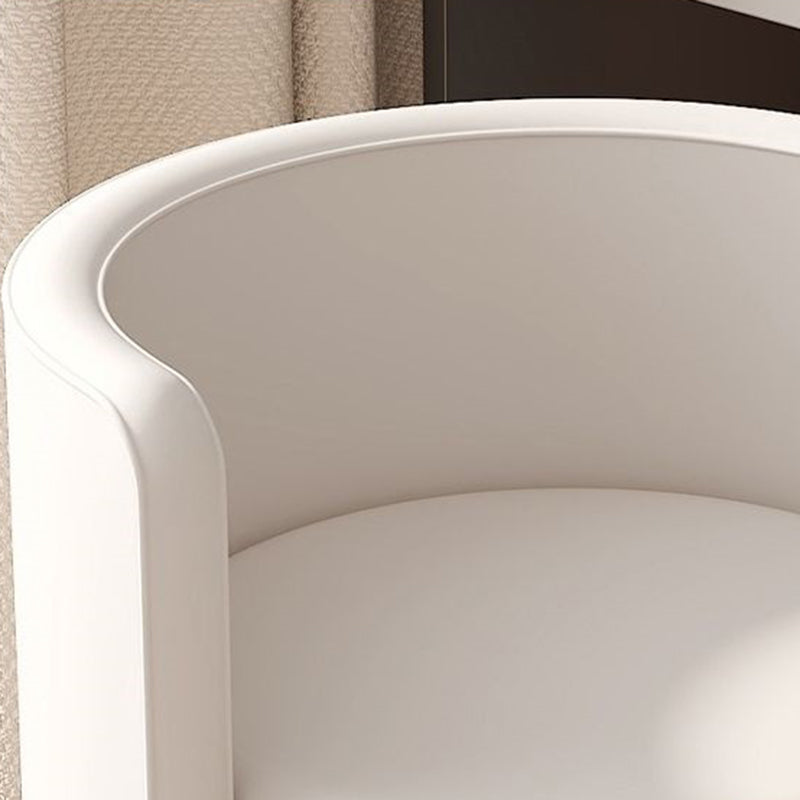 Contemporary Nordic Cylinder Swivel Solid Wood Microfiber Leather Vanity Stool Backrest Armless For Bedroom