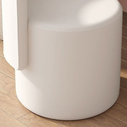 Contemporary Nordic Cylinder Swivel Solid Wood Microfiber Leather Vanity Stool Backrest Armless For Bedroom