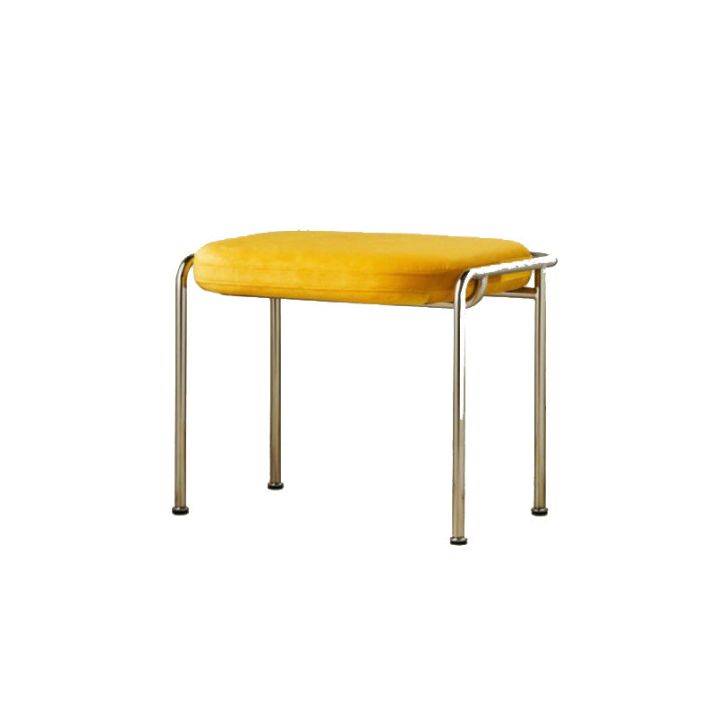 Contemporary Nordic Square Cotton Linen Carbon Steel Stainless Steel Vanity Stool Backless Armless For Bedroom