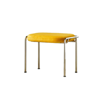 Contemporary Nordic Square Cotton Linen Carbon Steel Stainless Steel Vanity Stool Backless Armless For Bedroom