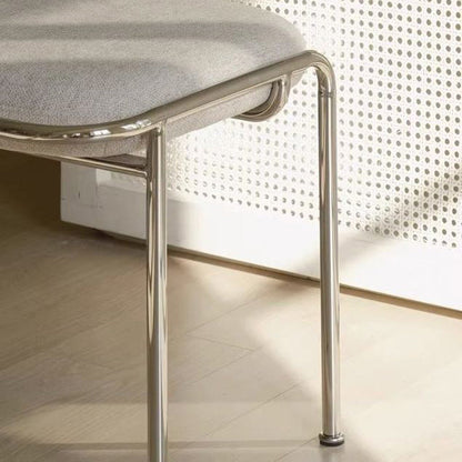 Contemporary Nordic Square Cotton Linen Carbon Steel Stainless Steel Vanity Stool Backless Armless For Bedroom
