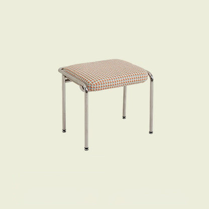 Contemporary Nordic Square Cotton Linen Carbon Steel Stainless Steel Vanity Stool Backless Armless For Bedroom