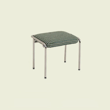 Contemporary Nordic Square Cotton Linen Carbon Steel Stainless Steel Vanity Stool Backless Armless For Bedroom