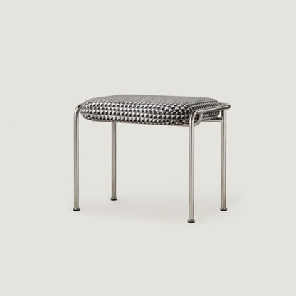 Contemporary Nordic Square Cotton Linen Carbon Steel Stainless Steel Vanity Stool Backless Armless For Bedroom