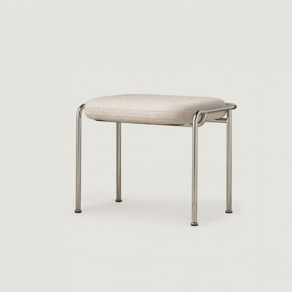 Contemporary Nordic Square Cotton Linen Carbon Steel Stainless Steel Vanity Stool Backless Armless For Bedroom