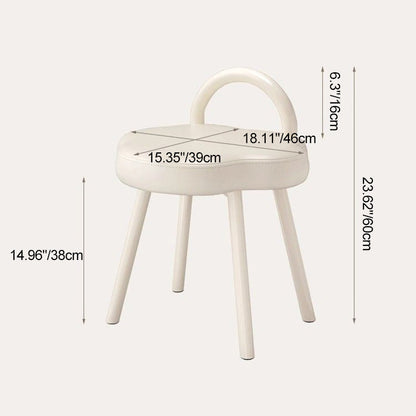 Modern Minimalist Cream Cloud Steel Microfiber Leather Vanity Stool Backrest Armless For Bedroom