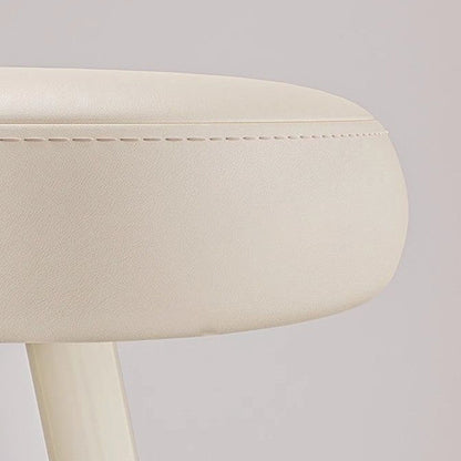 Modern Minimalist Cream Cloud Steel Microfiber Leather Vanity Stool Backrest Armless For Bedroom