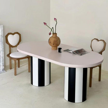 Contemporary Creative Heart Shape Lambswool Solid Wood Sponge Dining Chair Backrest Armless For Dining Room