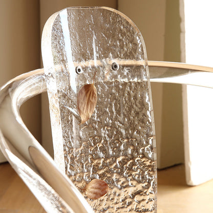 Contemporary Nordic Transparent Acrylic Arc Leaves Fabric Dining Chair Backrest Armless For Dining Room