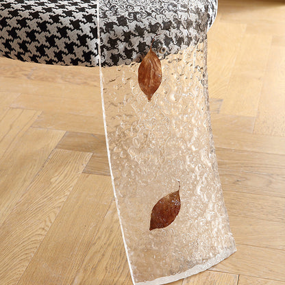 Contemporary Nordic Transparent Acrylic Arc Leaves Fabric Dining Chair Backrest Armless For Dining Room
