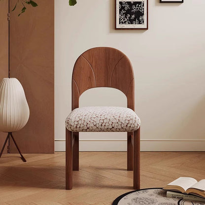 Traditional French Arc Square Jacquard Ash Dining Chair Backrest Armless For Dining Room