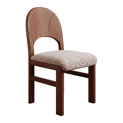Traditional French Arc Square Jacquard Ash Dining Chair Backrest Armless For Dining Room