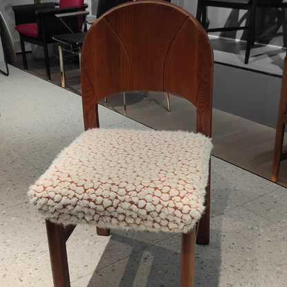 Traditional French Arc Square Jacquard Ash Dining Chair Backrest Armless For Dining Room