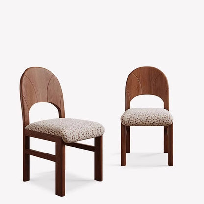 Traditional French Arc Square Jacquard Ash Dining Chair Backrest Armless For Dining Room