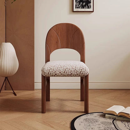 Traditional French Arc Square Jacquard Ash Dining Chair Backrest Armless For Dining Room