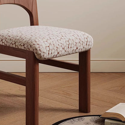 Traditional French Arc Square Jacquard Ash Dining Chair Backrest Armless For Dining Room