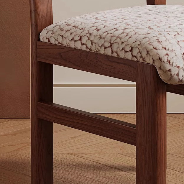 Traditional French Arc Square Jacquard Ash Dining Chair Backrest Armless For Dining Room