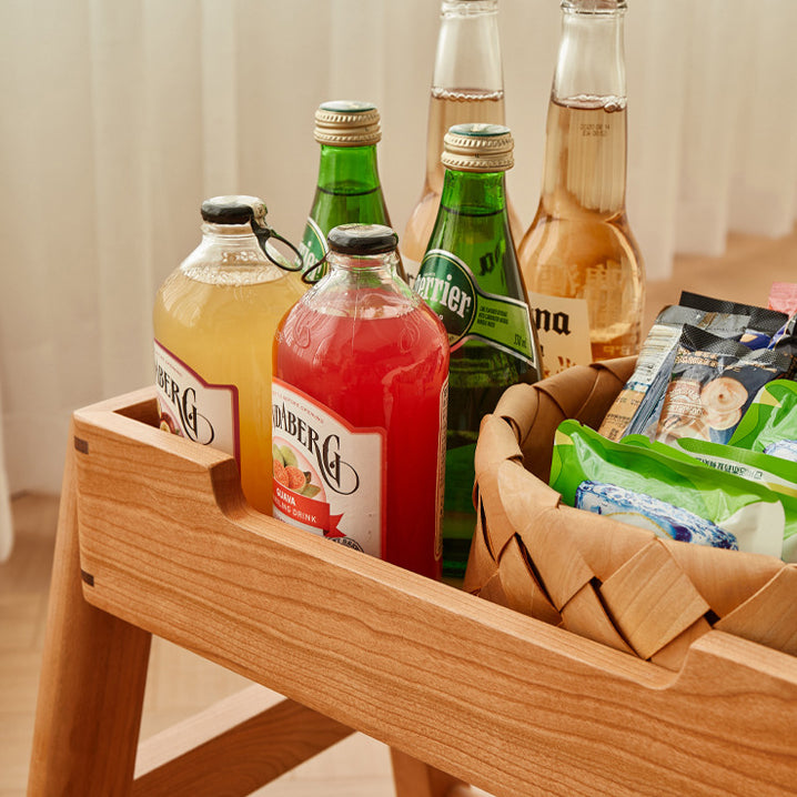 Traditional Japanese Square Cherry Wood Stackable Storage Dining Chair Backless Armless For Dining Room