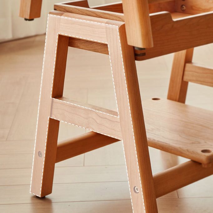 Traditional Japanese Square Cherry Wood Stackable Storage Dining Chair Backless Armless For Dining Room