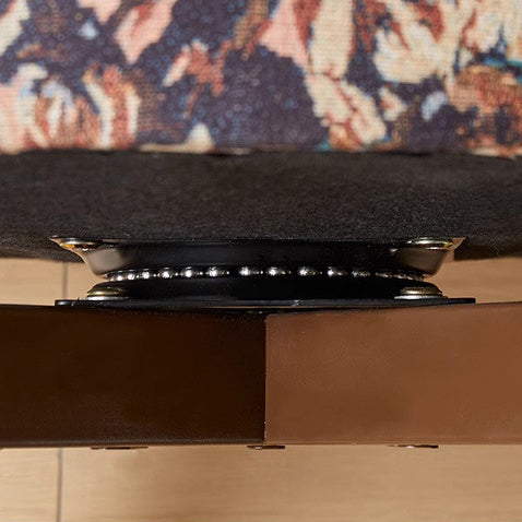 Traditional French Shell Round Cotton Linen Solid Wood Swivel Dining Chair Backrest Armless For Dining Room