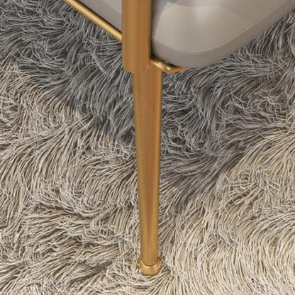 Contemporary Nordic Square Iron Leather Sponge Accent Chair Backrest Armrest For Bedroom
