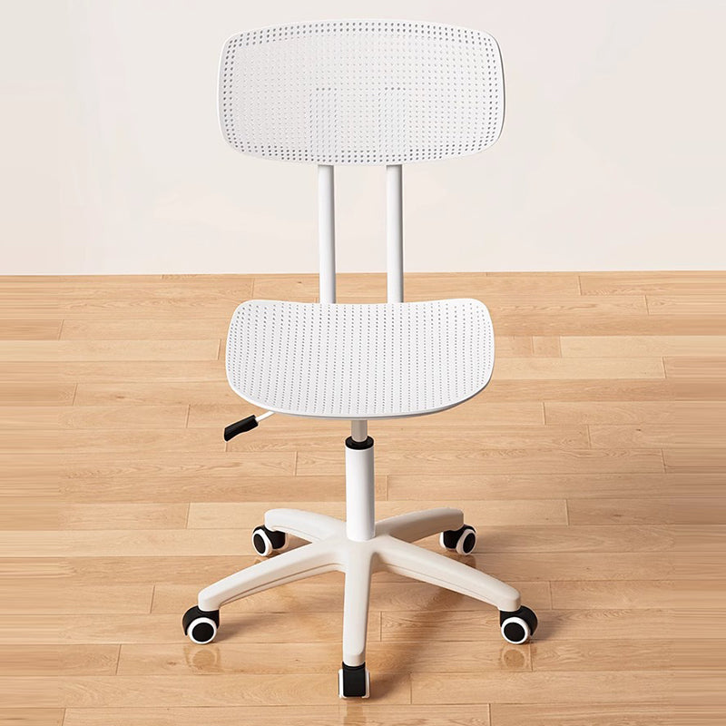 Modern Minimalist Square Breathable Mesh PP Steel Swivel Desk Chair Backrest Armless For Bedroom