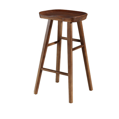 Contemporary Nordic Concave Square Full Solid Wood Bar Stool Backless Armless For Dining Room