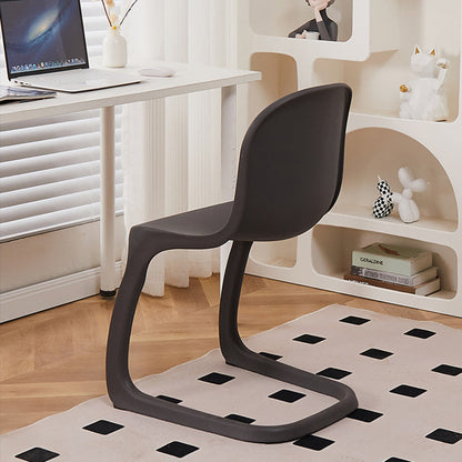Contemporary Nordic Arc Geometry Macarons Full PP Dining Chair Backrest Armless For Dining Room