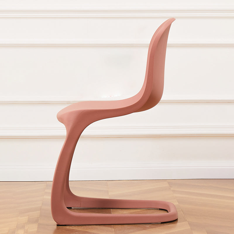 Contemporary Nordic Arc Geometry Macarons Full PP Dining Chair Backrest Armless For Dining Room