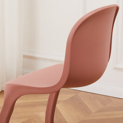 Contemporary Nordic Arc Geometry Macarons Full PP Dining Chair Backrest Armless For Dining Room