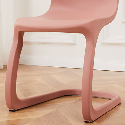 Contemporary Nordic Arc Geometry Macarons Full PP Dining Chair Backrest Armless For Dining Room