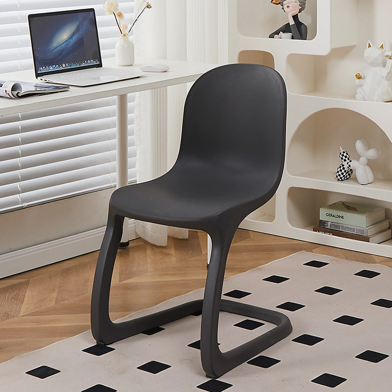 Contemporary Nordic Arc Geometry Macarons Full PP Dining Chair Backrest Armless For Dining Room