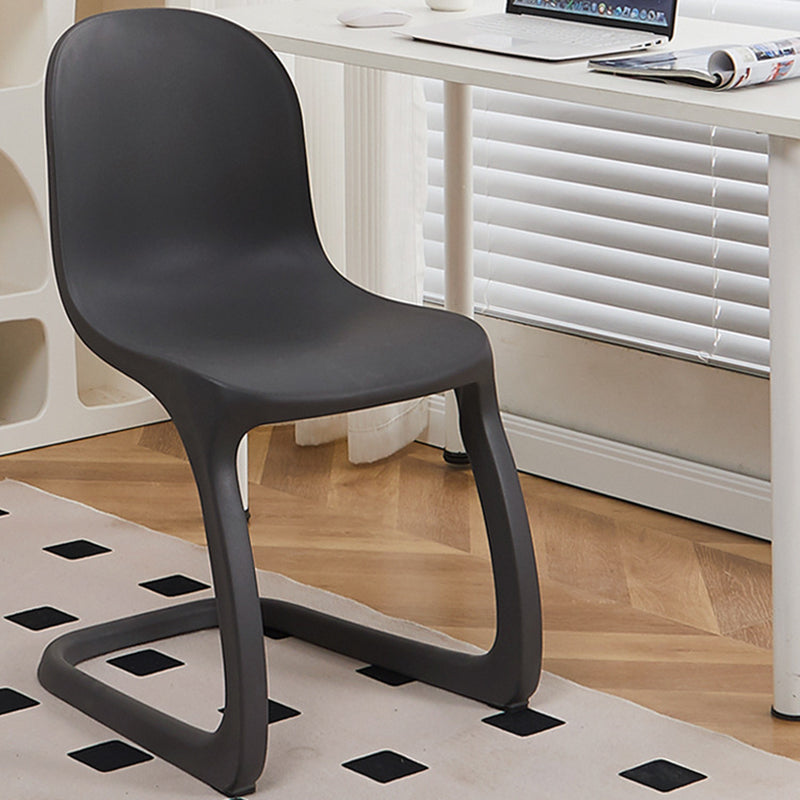 Contemporary Nordic Arc Geometry Macarons Full PP Dining Chair Backrest Armless For Dining Room