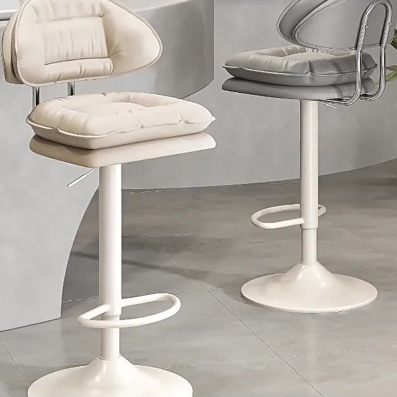 Modern Minimalist Upholstered PU Leather Steel Doll Cotton Sponge Bar Stool Backrest Armrest For Dining Room